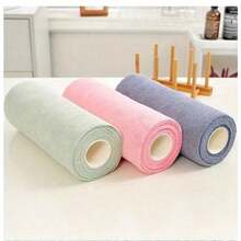 Cuộn khăn lau ướt tái sử dụng 4M/cuộn, khăn lau đa năng cho nhà bếp và bát đĩa, khăn lau thay thế có thể giặt, lý tưởng để làm sạch nhà bếp, phòng khách, phòng ngủ và các bề mặt trong gia đình - B - Xem 8