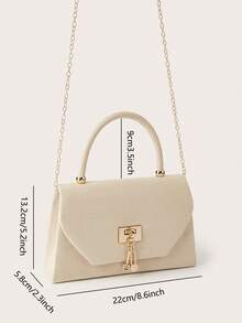 REMANLAND Luxury Solid Color New Women's Handbag, Charming Fashion Flap Party Evening Bag, Perfect Wallet Design With Built-In Hidden Card Slot Compartment, Detachable Metal Chain Shoulder Strap, Suitable For Parties, Evening Events, Gatherings, Weddings And More, Ideal Gift Choice - Apricot - View 4