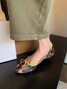 2026 Spring/Summer New Women's Bow-Decorated Ballet Flats - Yellow - View 8