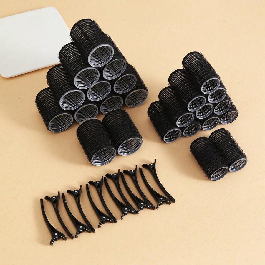 Set Rol Rambut Perekat Diri 36pcs, Termasuk 24 Rol Rambut dan 12 Jepit, Alat Pengeriting Rambut Kualitas Salon, Cocok untuk Penataan Rambut Sendiri, Pengeritingan Tanpa Panas