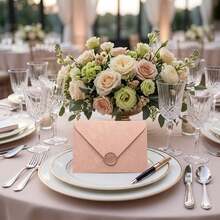 10/20/50/100Pcs Blush Pink Tree Grain Texture Envelopes, Specialty Paper Invitation Envelopes For Wedding, Birthday, Baby Shower, Greeting Cards & Gift Cards Card Sleeves Cash Envelopes Stationery - Rectangle - View 5