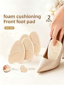 2 Pairs Women's Toe Massage Bumpy Front Palm Pads, Anti-Slip Shock-Absorbing Adjustable Shoe Size Anti-Chafing High Heel Shoes Boots Accessories - Beige - View 7