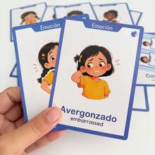 Lachilly Spanish Language Learning Flashcards 7 Themes Fruits Vegetables Food Animals Daily Activities Etc. Preschool Kindergarten Education Learning Cards Spanish Language Learning Materials - Multicolor - View 9