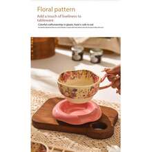 Set Cangkir, Piring Kecil & Sendok Motif Lily of the Valley Elegan, Cocok untuk Kopi, Teh Sore, Penggunaan Rumah, Hadiah Ideal untuk Hari Raya dan Pernikahan - MultiWarna - View 9