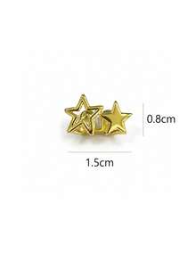 1pc Unique Niche Semi-Glossy Semi-Hollow Metal Hip Hop Teeth Grillz Funny Party Daily Photo Prop Holiday Gift - Multicolor - View 5