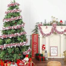 4pcs 2m Christmas Snowflake Sequin Ruffle Ribbon, Christmas Tree Decoration, Christmas Table Decoration, Christmas Stair Railing Decoration, Christmas Party Decoration, DIY Christmas Gift Basket Decoration, Christmas Chair Back Decoration - Multicolor - View 6