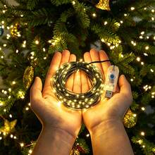 1PC Warm White USB Fairy Lights With Remote Timer Dimmable 8 Modes Green Copper Wire String Lights Christmas Tree Decor Lights For Christmas Tree Bedroom, Wedding, Holiday Indoor & Outdoor Decoration - Green Copper Wire String Lights - View 5
