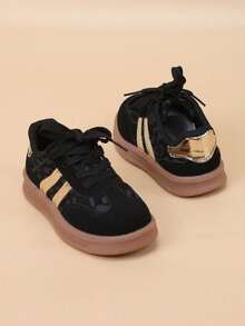 Kids Patchwork Colorblock Casual Sports Shoes Casual Skate Shoes - Black - View 6