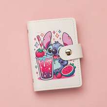 Mesuca Cute Snap‑Button Stitch Cartoon Wallet, Soft PU Leather Adorable Alien Character Fruit Floral Print Multi‑Color Mini Rectangular - Multicolor - View 16