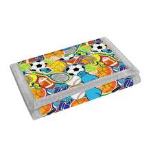 3-Fold Wallet, Football Sports Style Wallet With Snap Closure, Slim 3-Fold Pocket Wallet, Coin Purse Card Holder With Zipper Design, Ideal Gift For Boys And Girls, Back To School, Birthday Gift - Multicolor - View 3