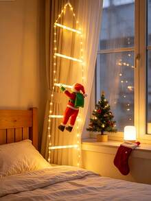 Christmas Fairy Lights, Christmas Trapezoid Lights, Suitable For Christmas Party, Window/Wall/Door/Home Decor/Room Decor/Living Room Decor/Holiday Party Decoration Lighting (USB Interface, Battery Not Included) - Christmas Ladder Lights - View 3