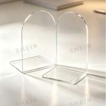 2/4/8 Pack 3mm Thick 10*10*10 Cm L-Shaped Clear Acrylic Bookends, Heavy-Duty Sturdy With 4 Non-Slip Pads, Minimalist Style Desktop Storage Bookends, Suitable For Home Office Library - Clear - View 5