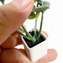 1:12 Mini Realistic Green Plant Potted Bonsai, Miniature Landscape Decoration, Model Scene Decor, Mini Potted Plant, Home Decor, Car Interior Decor, Miniature Scene Photography Prop, Dollhouse Decorative Flower - 4 Small Potted Plants - View 6