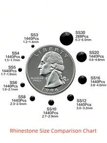 DMC SS6-SS20 Flatback Crystal Rhinestones Premium Crystal Rhinestones Suitable For Nail Art, Phone Cases, Shoes, Clothing, Handmade DIY Decoration - Multicolor - View 2