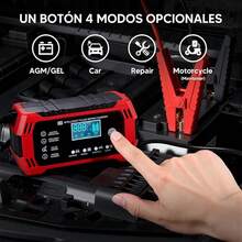 Cargador de batería auto, moto - Rojo - Ver 3