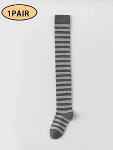 1/5 Pairs Women's Over-The-Knee Socks, Winter Warm Contrast Color Striped Slimming High-Top Slouch Socks, Suitable For Multiple Outfits, Party Wear, Christmas Wear - Multicolor - View 16