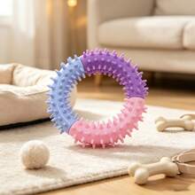 1pc Three-Color Spiky Dog Chew Toy, Rubber Durable Bite-Resistant Textured Beads Teeth Cleaning Boredom Relief Interactive Pet Supplies - Multicolor - View 8