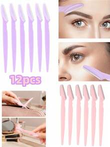 Set 3 Warna 30/24/12/6/1pc, Alat Cukur Wajah Dermaplaning Presisi dengan Penutup Pelindung, Pemangkas Lembut untuk Membentuk Alis, Bulu Halus & Eksfoliasi - Warna campuran - View 8