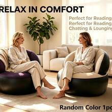Inflatable Lounge Chair, Thickened Inflatable Sofa, Single Person Adult Camping Use, Outdoor Pool Beach, Indoor Living Room Inflatable Slouchy Reading Sofa - Random Color - View 2