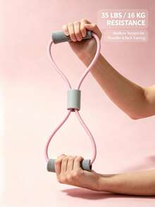 Figure-8 Latex Resistance Band 35LBS/16KG Elastic Pull Rope Durable High Elasticity Fitness Stretching Band Portable Home Workout Training Tool Suitable For Women Shoulder & Back Stretching Arm & Chest Exercise - Multicolor - View 2