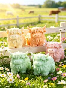 3D Highland Cow Figure Silicone Casting Mold, Realistic Furry Animal Sculpture Design DIY Craft Mold, Reusable Easy Demold Handmade Ornament Mold With Stirring Sticks For Home Decor Art Making - A - View 9