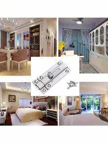 1pc Stainless Steel Door Latch, Sliding Door Lock, Surface Mounted Sliding Bolt, Suitable For All Types Of Interior Doors - Door Bolt - View 4
