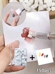 Nail Art Sponge Tool Set (Includes Metal Clip): Features Mini Square Sponges For Gradient And Blended Nail Designs, Plus Palette Paper For Mixing Colors-Essential, Professional-Grade Tools For Nail Technicians. - Multicolor - View 7