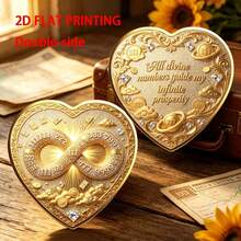 Angel Number Infinity Symbol Heart Theme Collectible Commemorative Coin, Vintage Craftsmanship, Holiday Gift, Gift, Desktop Decoration, Display Stand Ornament - Collectible Coin - View 7