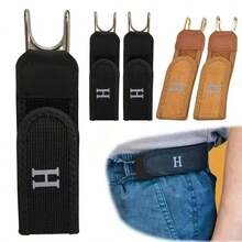 1Pc/2/4Pcs Invisible No-Buckle Elastic Polyester Belt, Tactical Metal Hook Belt, Adjustable Comfortable Invisible Design, Tighten Waist Without Buckle, Suitable For Daily Commute, Pants Waist Fixing, Men's Outdoor Tactical Accessory - Multicolor - View 4