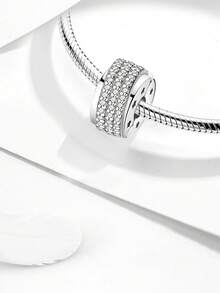 1pc Charm Bead, Suitable For Women Bracelet, Bangle DIY Jewelry Making And Daily Decoration - Silver - View 8