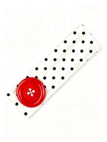 1pc Dopamine Large Button Headband, Fashion Ins Style Polka Dot Elastic Hairband, Niche Design, Handmade - Multicolor - View 2