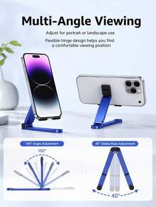 1pc Foldable Mini Keychain Phone Stand, Compact Travel Support Bracket, Portable Hands-Free Bracket, Digital Accessory For Watching Movies And Freeing Hands, Suitable For Binge-Watching, Video Calls, Road Trips, Home Office, Outdoor Travel - Multicolor - View 4