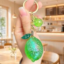 1pc Creative Cute Acrylic Jelly Fruit Lemon Keychain, Highly Attractive Bag Charm, Suitable As Small Gift For Girls - Multicolor - View 13
