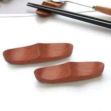 1/2/5/10pcs Japanese Style Wooden Chopstick Holder/Rest - Coffee Brown - View 5