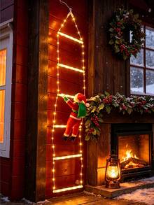 Christmas Fairy Lights, Christmas Trapezoid Lights, Suitable For Christmas Party, Window/Wall/Door/Home Decor/Room Decor/Living Room Decor/Holiday Party Decoration Lighting (USB Interface, Battery Not Included) - Christmas Ladder Lights - View 1