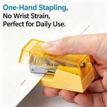 Light Color Square Stapler, Small Size Stapler For Students, Thickened Binding Stapler For Home Use, Small Stapler For Thick Books, Stapling And Binding For Students And Office Use, High Aesthetic Value, Back To School Essential, Gift Essential, Office Essential, Desktop Favorite - Sets - View 5