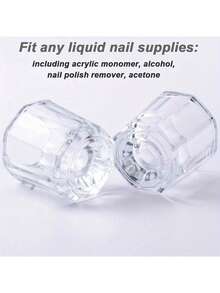 2pcs Nail Art Cups, Nail Liquid Bowl, Moisturizing Dish, Acrylic Powder Box, Acrylic Nail Bowl - Multicolor - View 8