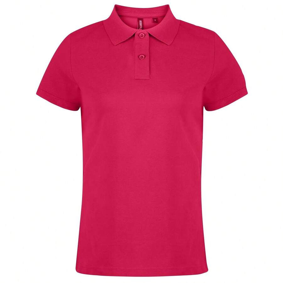 Roly Asquith & Fox Womens/Ladies Plain Basic Short Sleeve Polo Shirt/Top - Hot Pink - View 1