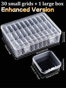 30pcs Multi-Purpose Transparent Plastic Storage Boxes, Mini Clear Storage Boxes, Includes 1 Large Storage Box With Hinged Lid, Rectangular Clear Craft Supplies Box, Suitable For Organizing Earrings, Rings, Jewelry, Crafts And Small Items, Stackable Storage Boxes. - Clear - View 11