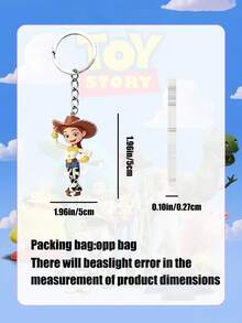 Disney Toy Story Cowboy Crystalis Figure Keychain Pendant, Made Of Acrylic Material, Flat Cartoon Pendant, Metal Key Ring, Bag Accessory, Portable Accessory - Multicolor - View 3