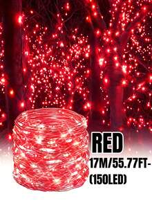 1PC Solar Fairy Light String -32M/22M/17M/12M/7M Outdoor String Light, DIY Copper Wire Material, Waterproof Garden Light, 8 Flashing Modes, Suitable For Gardens, Terraces, Trees, Weddings, Camping, Parties, Parties,Fences,Christmas,Holiday Decoration - Solar String Light - View 35