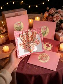 Custom 3D Bouquet Greeting Card - Unique Floral Decorative Design, Handwritten Message Feature, Made Of Premium Paper, Suitable For Parents, Friends, Grandparents - Unique Creative Birthday Gift - Single Piece - View 5