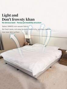 4pcs Disposable Portable Travel Bedding Set, Hotel Disposable Bedding, Business Travel Bedding, Essential Bedding For Travel Hotels, Hospitals, Trains And Camping, Disposable Bedding Set, Large Size Disposable Travel Bed Sheets, Use And Discard After Use - White - View 2