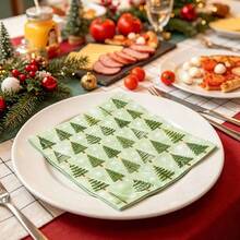 19/39/59 Pcs Christmas Guest Napkins, Featuring Christmas Patterns, With Prints Of Christmas Trees, Decorations, And Snowflakes, Suitable For Decorative Napkins For Christmas Holiday And Winter Dinner Parties - View 4