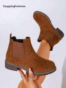 2025 Autumn/Winter Women's Ankle Boots Fashionable Matching With Jeans - Brown - View 5