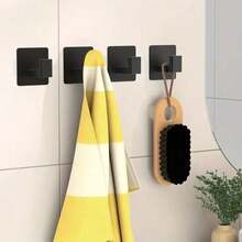 1pc Self-Adhesive Bathroom Towel Hook, Wall-Mounted Bathrobe Rack, No Drilling Required, Home Bathroom Decor Storage, Summer Style - Multicolor - View 5