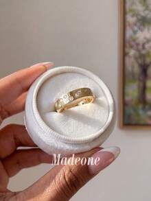 MADEONE 1件女款閃亮鋯石幾何戒指，訂婚婚禮派對日常配戴週年紀念珠寶禮物 - 幾何鋯石戒指 - 查看 5