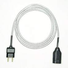Extensão Elétrica 2x0,75mm Revestido em Tecido 2 Metros - Pronta Entrega - Prata - Visão 2