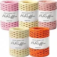 Lawkeman 5pcs Multicolor Raffia Straw Rope, 70g±5g/Pcs Colored Raffia Paper Rope Raffia Straw Yarn Weaving Line Raffia Paper Rope DIY Straw Hat Weaving Line Crochet Hat Bag Material - Multiple Styles - View 13