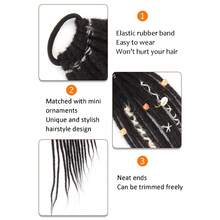 24 Inch Black, Gold, Gradient Brown Straight Hair Hippie Style 14 Strands Handmade Synthetic Fiber Crochet Braids Hair Extensions, Suitable For Women - Multicolor - View 5